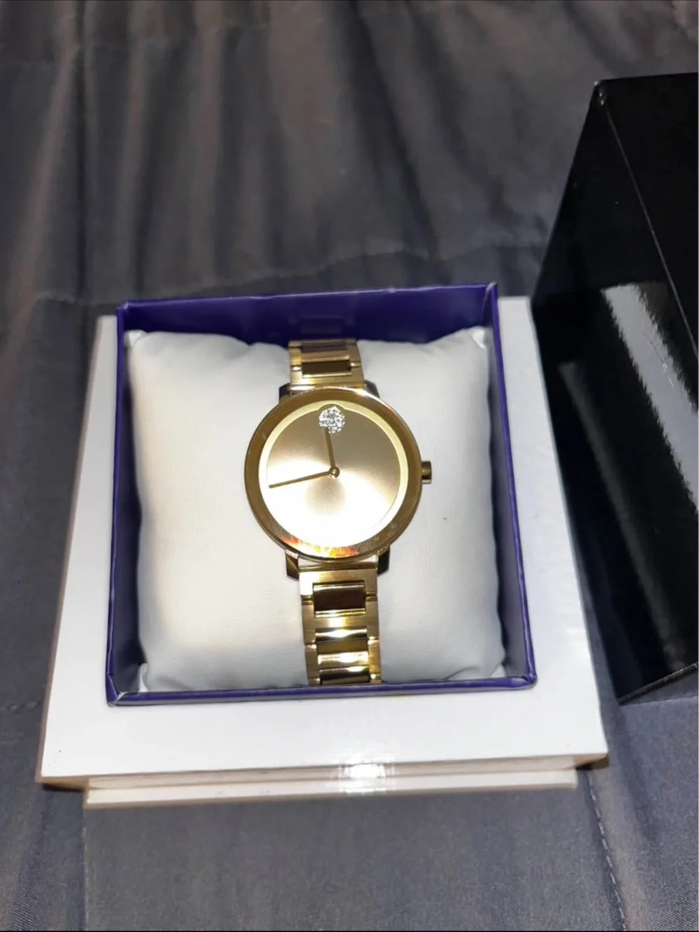 Movado Gold Womens Minimalist Bracelet Watch